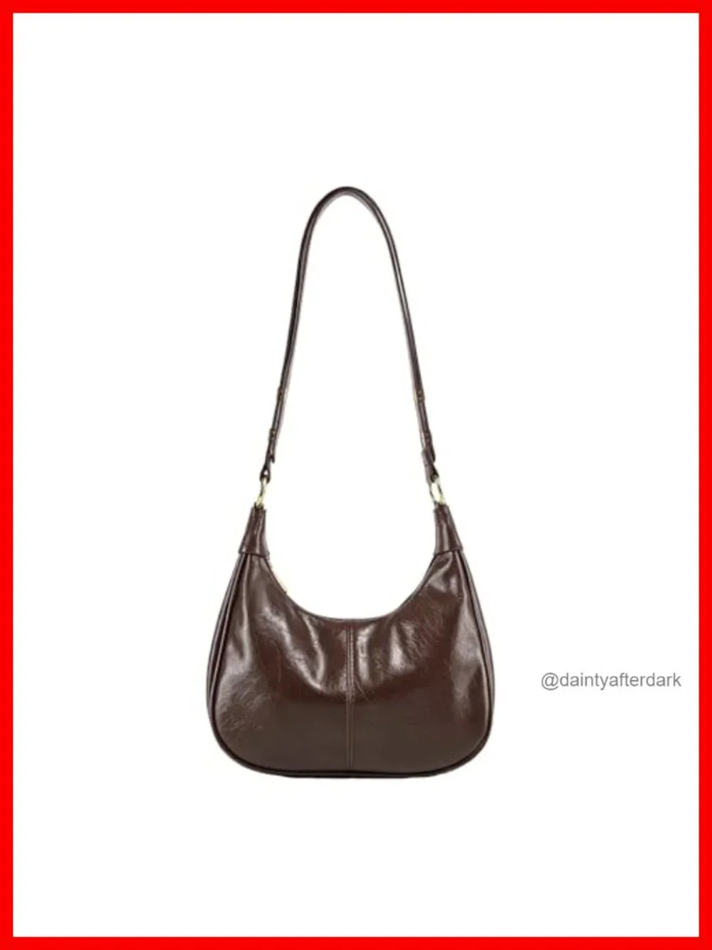 Vintage Faux Leather Hobo Bag Small Crescent Shoulder Crossbody Purse